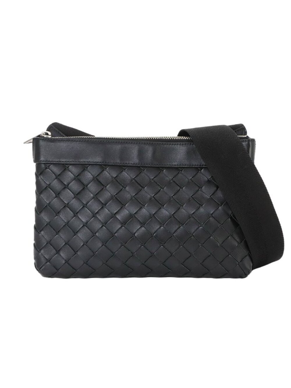 Bottega Veneta Classic Intrecciato Duo Shoulder Messenger Bag Leather